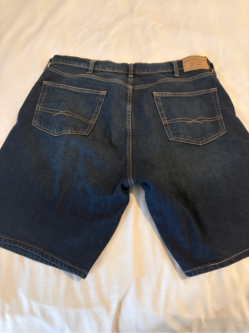 Levi's Dark Blue Denim Jean Shorts - Picture 2 of 5